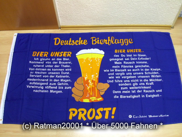 Bierflagge mit Spruch - 90 x 150 cm