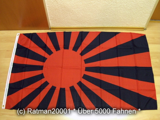 Japan Rising Sun Rot Schwarz Kampfflagge Fan - 90 x 150 cm