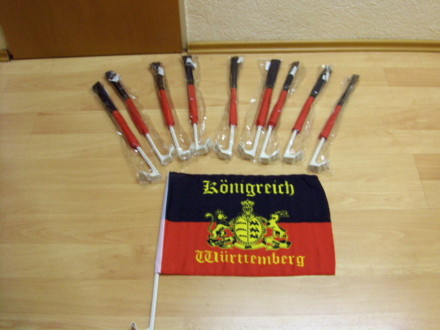 30 x 45 cm treu Auto Fahnen 10 x  Königreich Württemberg Schrift Furchtlos u
