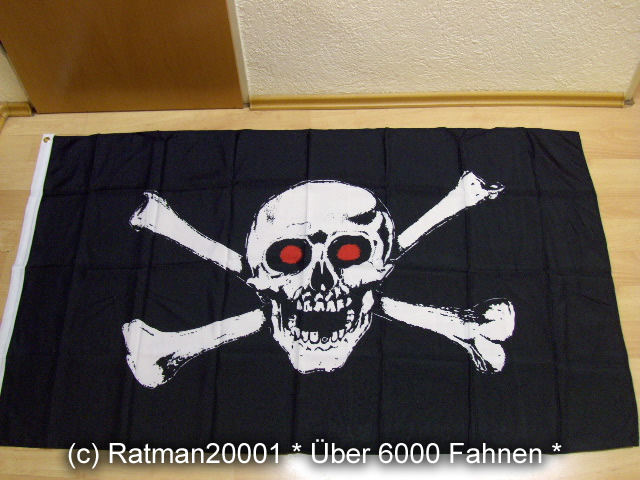 Pirat Totenkopf Rote Augen - 90 x 150 cm
