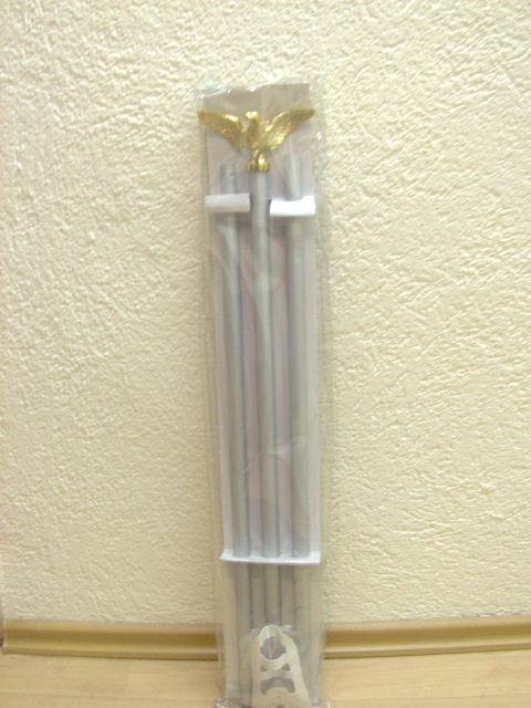 Flaggenmast Silber Adler Gold ca. 1,75 m im Karton